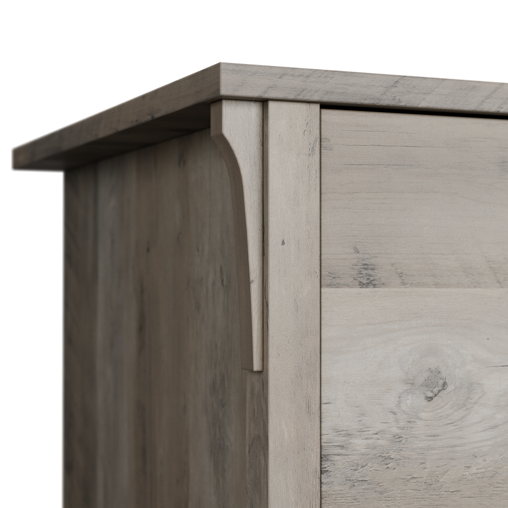 Shop Bush Furniture Salinas 60W L Shaped Desk with Mid Back Tufted Office Chair, Image 04, SAL010DG, #color_driftwood gray