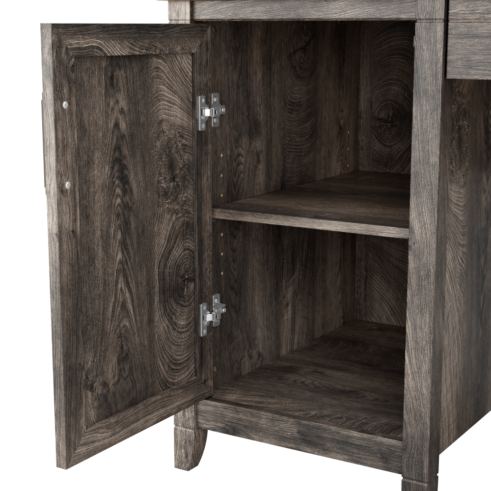 Shop Bush Furniture Key West 54W Computer Desk with Storage and Mid Back Tufted Office Chair, Image 04, KWS020GH, #color_dark gray hickory