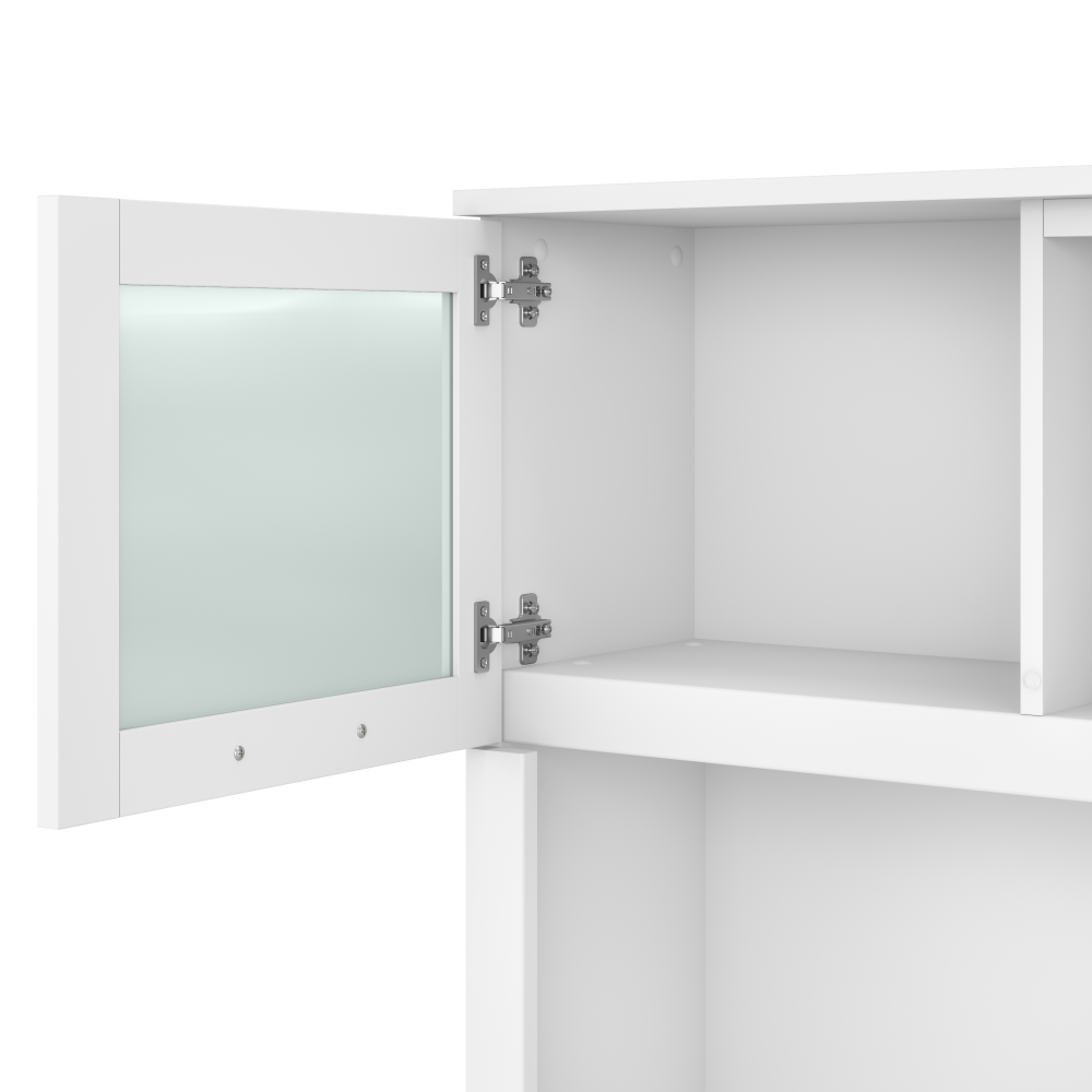 Shop Bush Furniture Somerset 72W L Shaped Desk with Hutch and 5 Shelf Bookcase, Image 04, SET011WH, #color_white