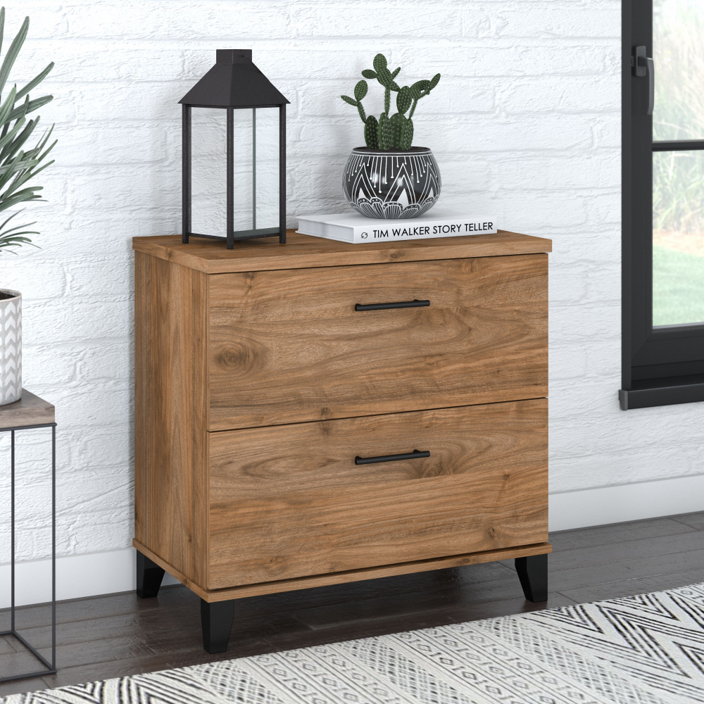 Shop Bush Furniture Somerset 2 Drawer Lateral File Cabinet, Image 01, WC81380, #color_fresh walnut