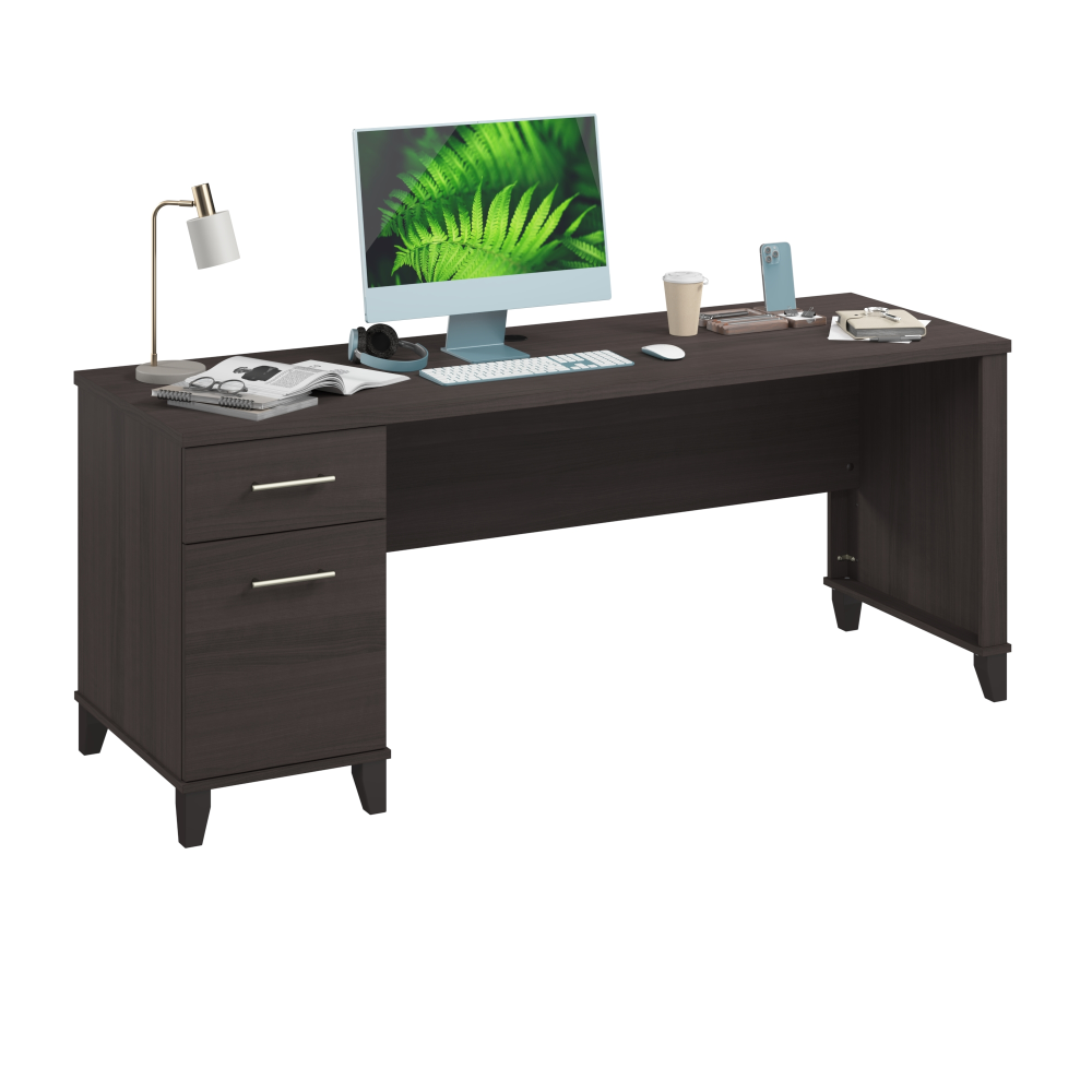 Shop Bush Furniture Somerset 72W Office Desk with Drawers, Image 02, WC81572, #color_storm gray