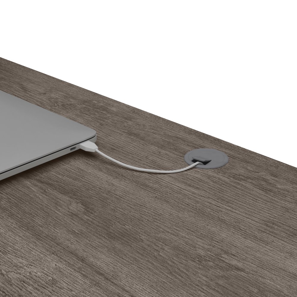 Shop Bush Furniture Knoxville 60W L Shaped Desk with 2 Drawer Lateral File Cabinet, Image 05, CGR004RTG, #color_restored gray