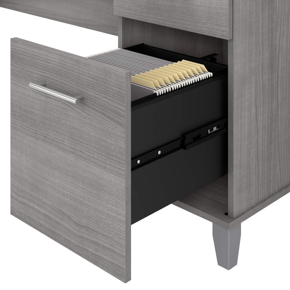 Shop Bush Furniture Somerset 72W Office Desk with Hutch and 5 Shelf Bookcase, Image 03, SET020PG, #color_platinum gray