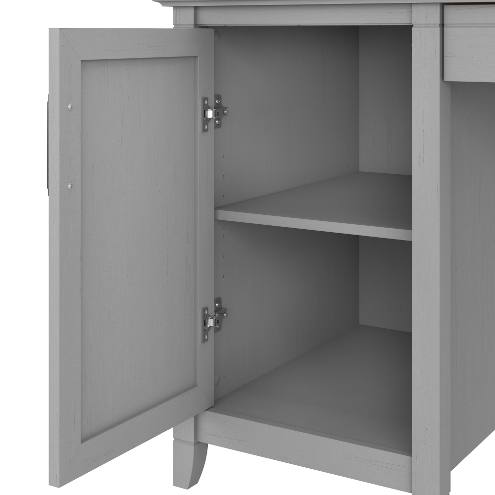 Shop Bush Furniture Key West 54W Computer Desk with Storage and Mid Back Tufted Office Chair, Image 04, KWS020CG, #color_cape cod gray