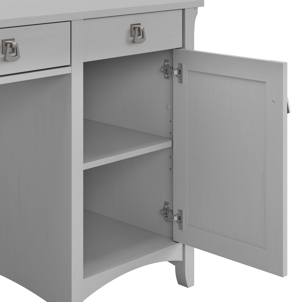 Shop Bush Furniture Salinas 55W Corner Desk with Lateral File Cabinet and 5 Shelf Bookcase, Image 03, SAL013CG, #color_cape cod gray