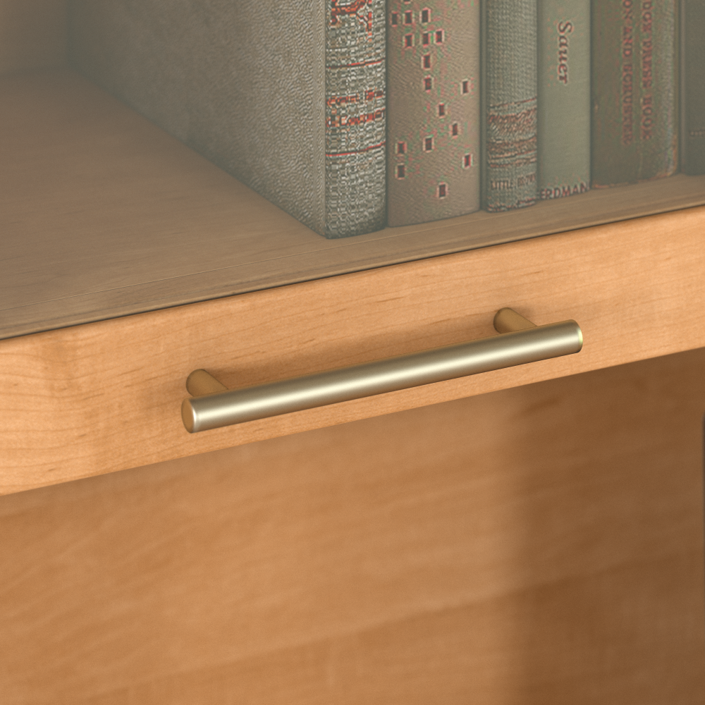 Shop Bush Furniture Somerset 72W Office Desk with Hutch and 5 Shelf Bookcase, Image 04, SET020MC, #color_maple cross