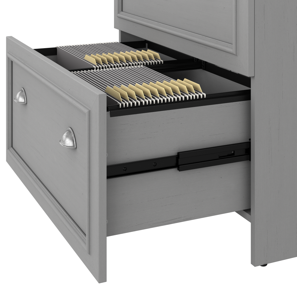 Shop Bush Furniture Fairview 60W L Shaped Desk with Hutch and Lateral File Cabinet, Image 06, FV003CG, #color_cape cod gray