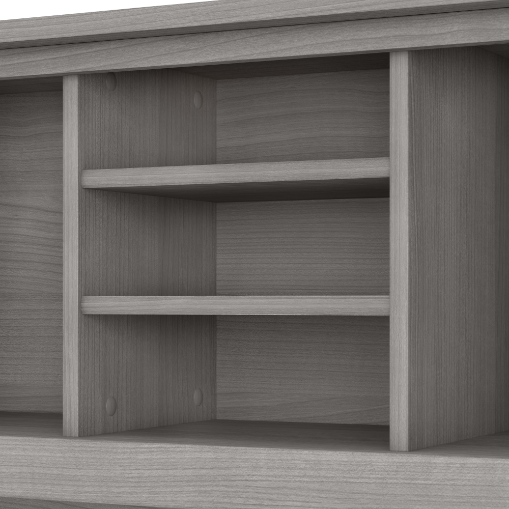 Shop Bush Furniture Somerset 72W L Shaped Desk with Hutch, Lateral File Cabinet and Bookcase, Image 04, SET012PG, #color_platinum gray