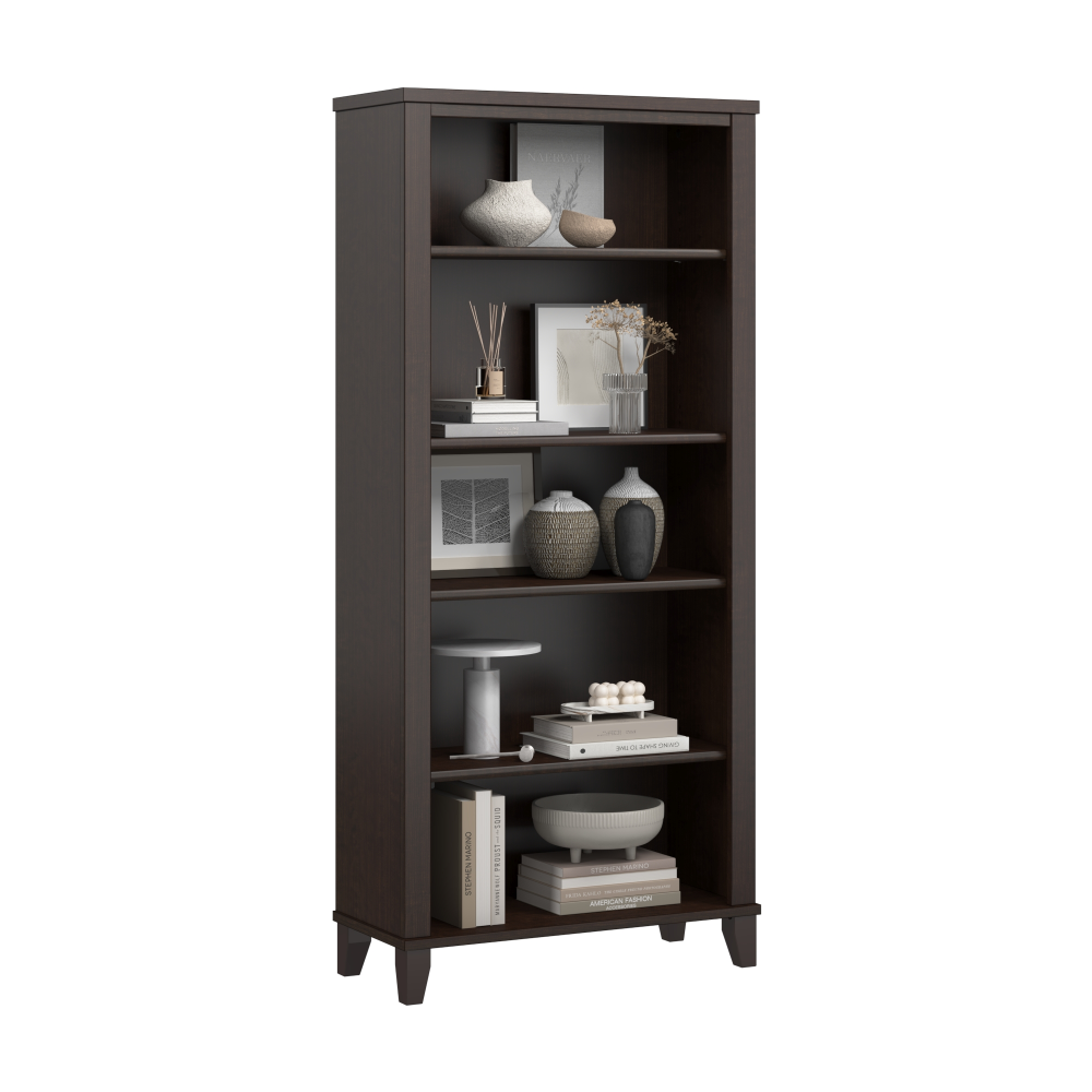 Shop Bush Furniture Somerset Tall 5 Shelf Bookcase, Image 02, WC81865, #color_mocha cherry