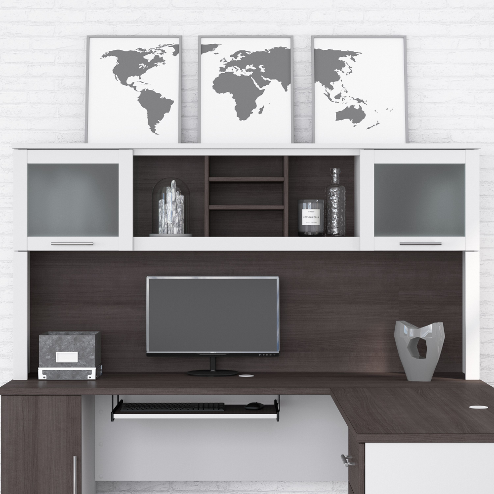 Shop Bush Furniture Somerset 72W Desk Hutch, Image 01, WC81011, #color_storm gray/white