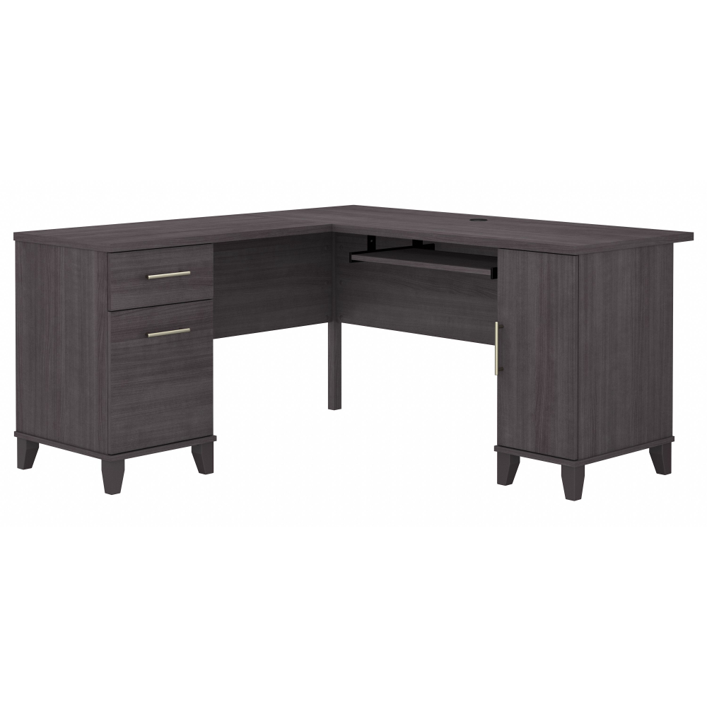 Shop Bush Furniture Somerset 60W L Shaped Desk with Storage, Image 02, WC81530K, #color_storm gray