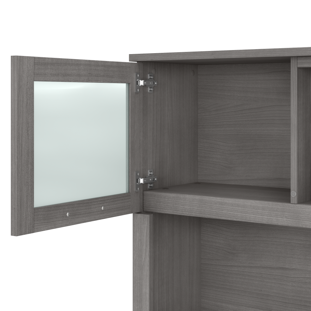 Shop Bush Furniture Somerset 72W 3 Position Sit to Stand L Shaped Desk with Hutch and File Cabinet, Image 04, SET016PG, #color_platinum gray