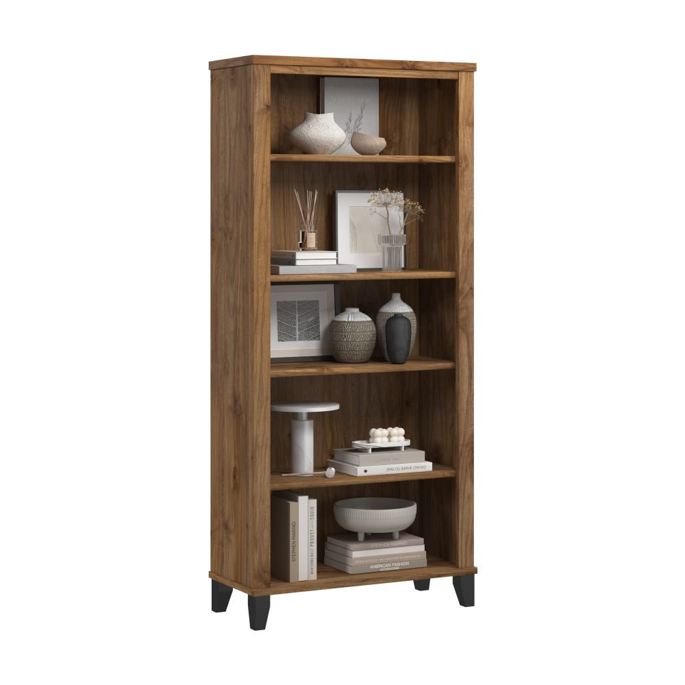 Shop Bush Furniture Somerset Tall 5 Shelf Bookcase, Image 02, WC81365, #color_fresh walnut