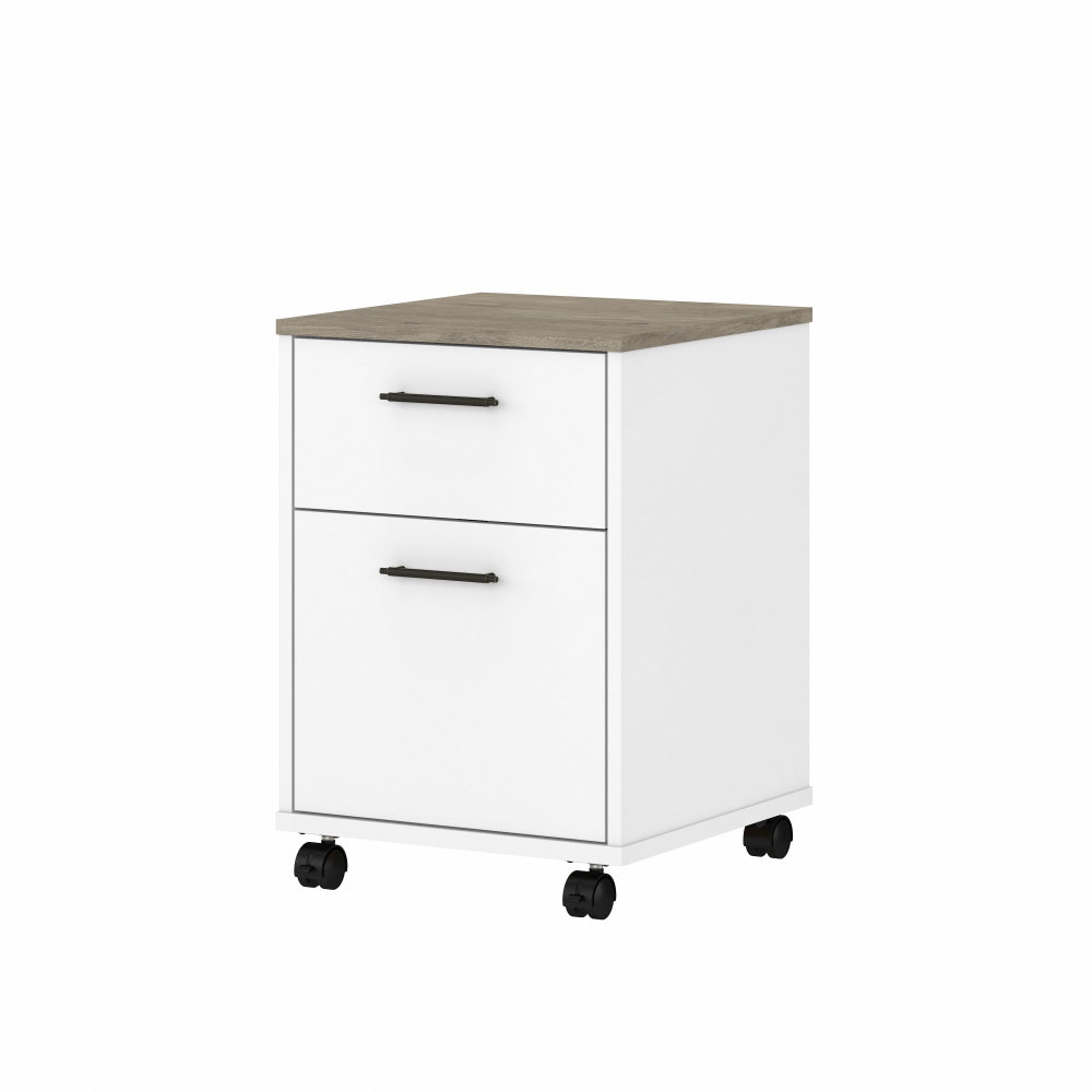 Shop Bush Furniture Key West 2 Drawer Mobile File Cabinet, Image 02, KWF116G2W-03, #color_shiplap gray/pure white