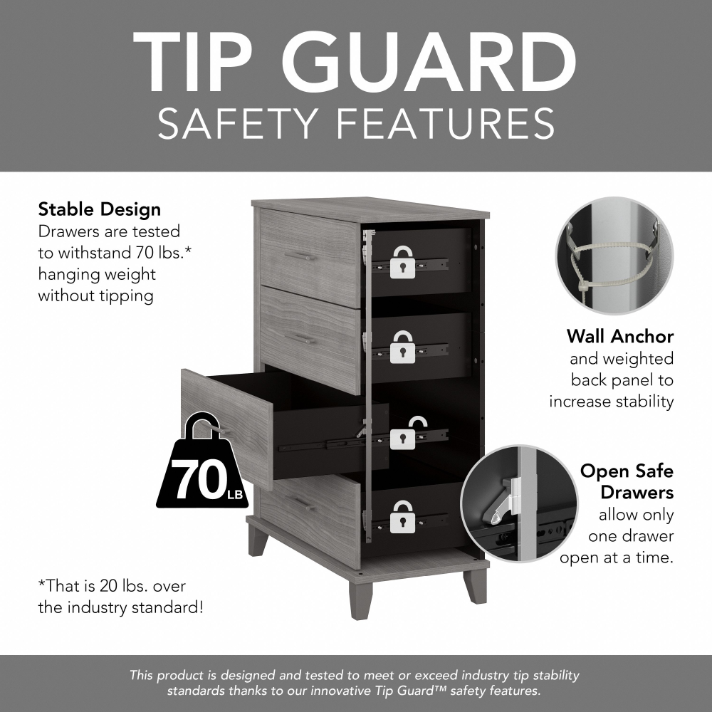 Shop Bush Furniture Somerset Chest of Drawers and Nightstand Set, Image 08, SET034FW, #color_fresh walnut