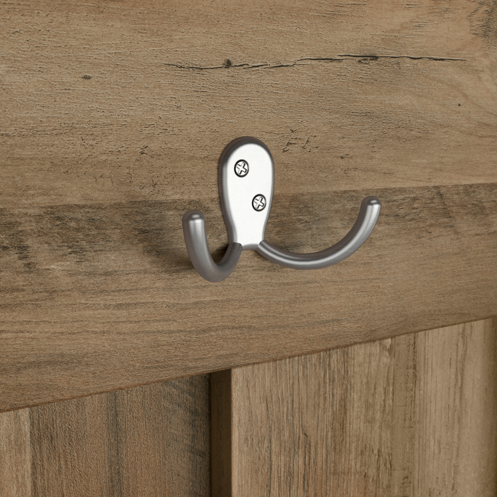 Shop Bush Furniture Salinas Entryway Storage Set with Hall Tree, Shoe Bench and Accent Cabinet, Image 05, SAL008RCP, #color_reclaimed pine