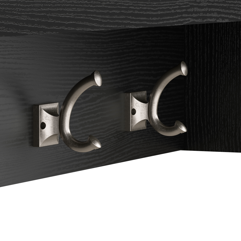 Shop Bush Furniture Woodland 24W Hall Tree and Small Shoe Bench with Drawer, Image 06, WDL007BS, #color_black suede oak