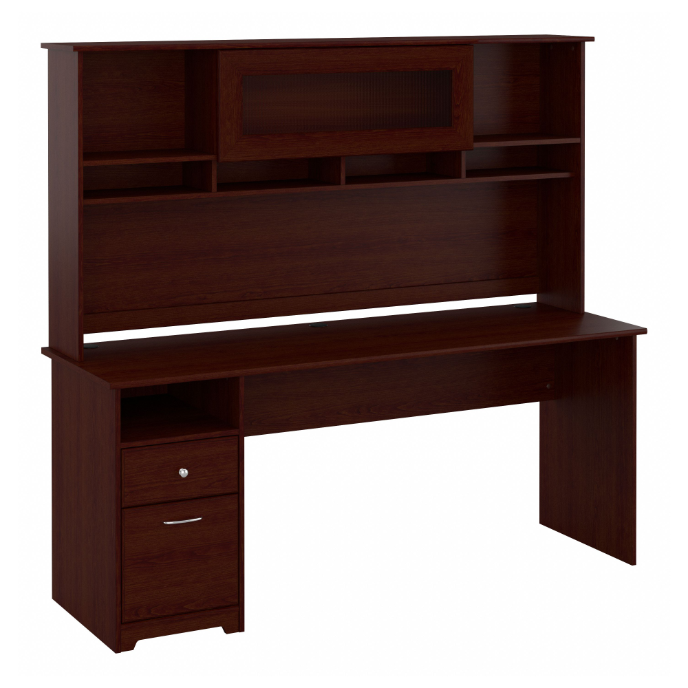 Shop Bush Furniture Cabot 72W Computer Desk with Hutch, Image 02, CAB049HVC, #color_harvest cherry