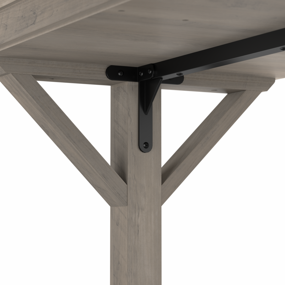 Shop Bush Furniture Homestead 60W Farmhouse L Shaped Desk, Image 06, HOD160DG-03K, #color_driftwood gray