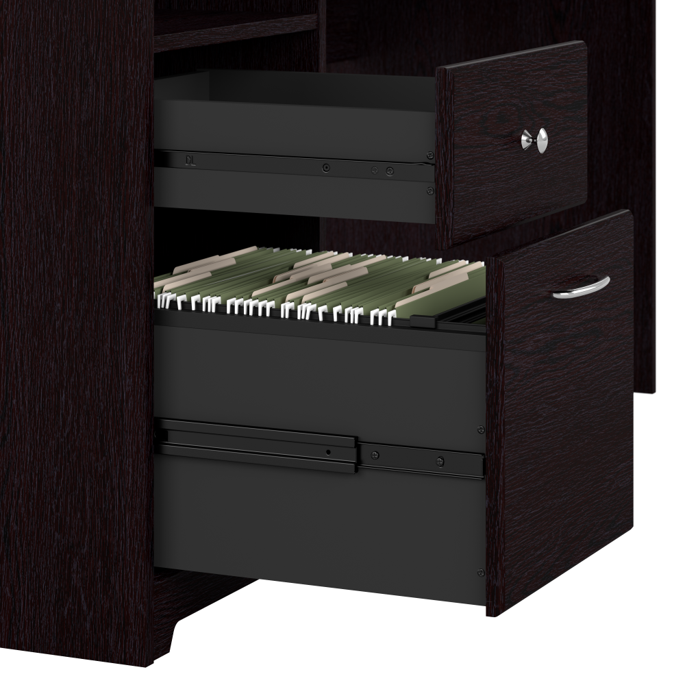 Shop Bush Furniture Cabot 72W L Shaped Computer Desk with Hutch and Drawers, Image 05, CAB053EPO, #color_espresso oak