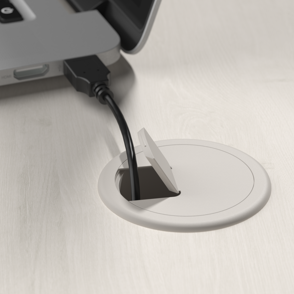 Shop Bush Furniture Homestead 60W Farmhouse L Shaped Desk, Image 04, HOD160LW-03K, #color_linen white oak