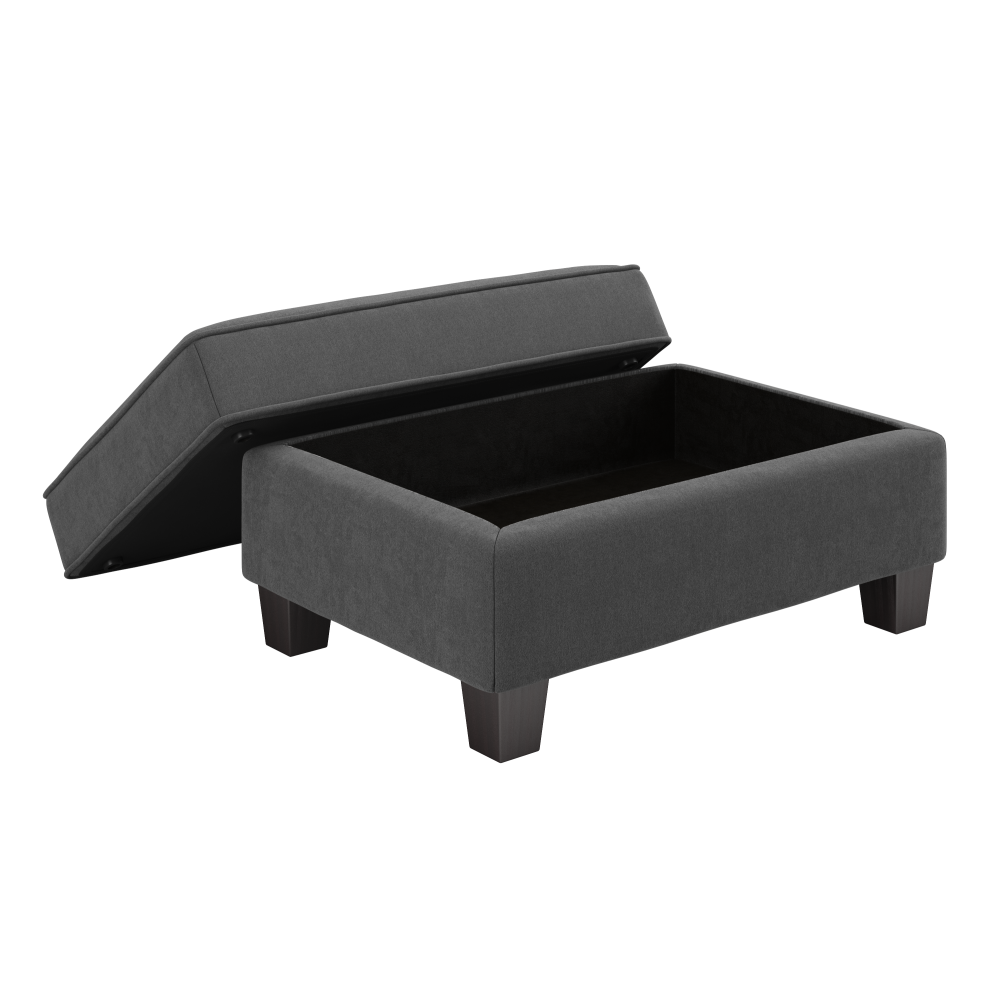 Shop Bush Furniture Stockton Accent Chair with Ottoman Set, Image 03, SKT010CGH, #color_charcoal gray herringbone fabr