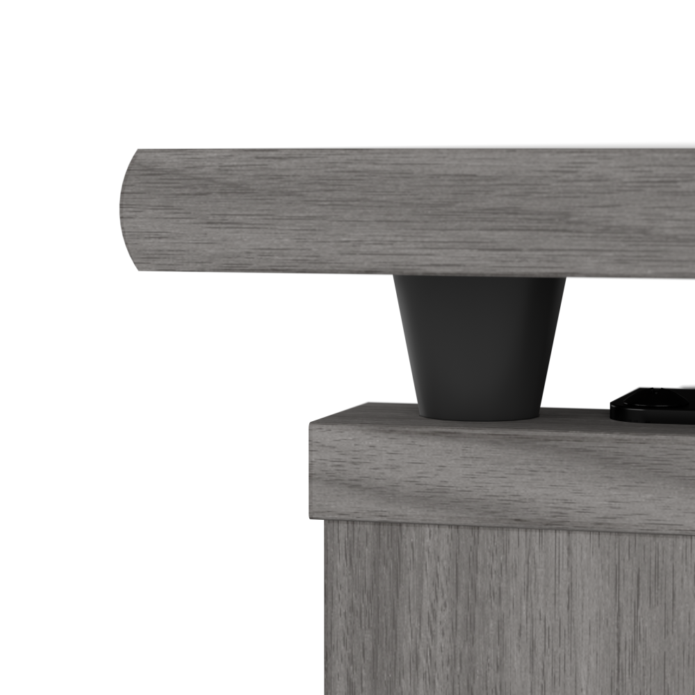 Shop Bush Furniture Cabot 72W 3 Position Sit to Stand L Shaped Desk with Hutch, Image 04, CAB052MG, #color_modern gray