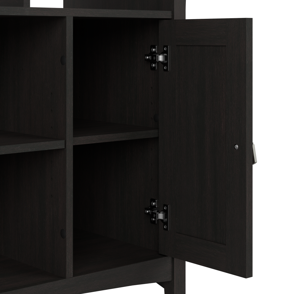 Shop Bush Furniture Salinas Entryway Storage Set with Hall Tree, Shoe Bench and Accent Cabinet, Image 05, SAL008VB, #color_vintage black