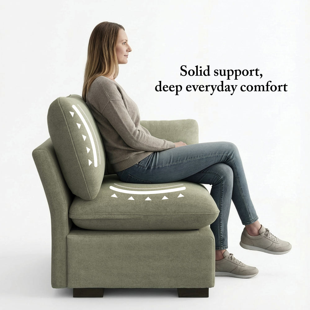 Shop Bush Home Sienna Modular Accent Chair, Image 04, SNA001SGW, #color_soft green