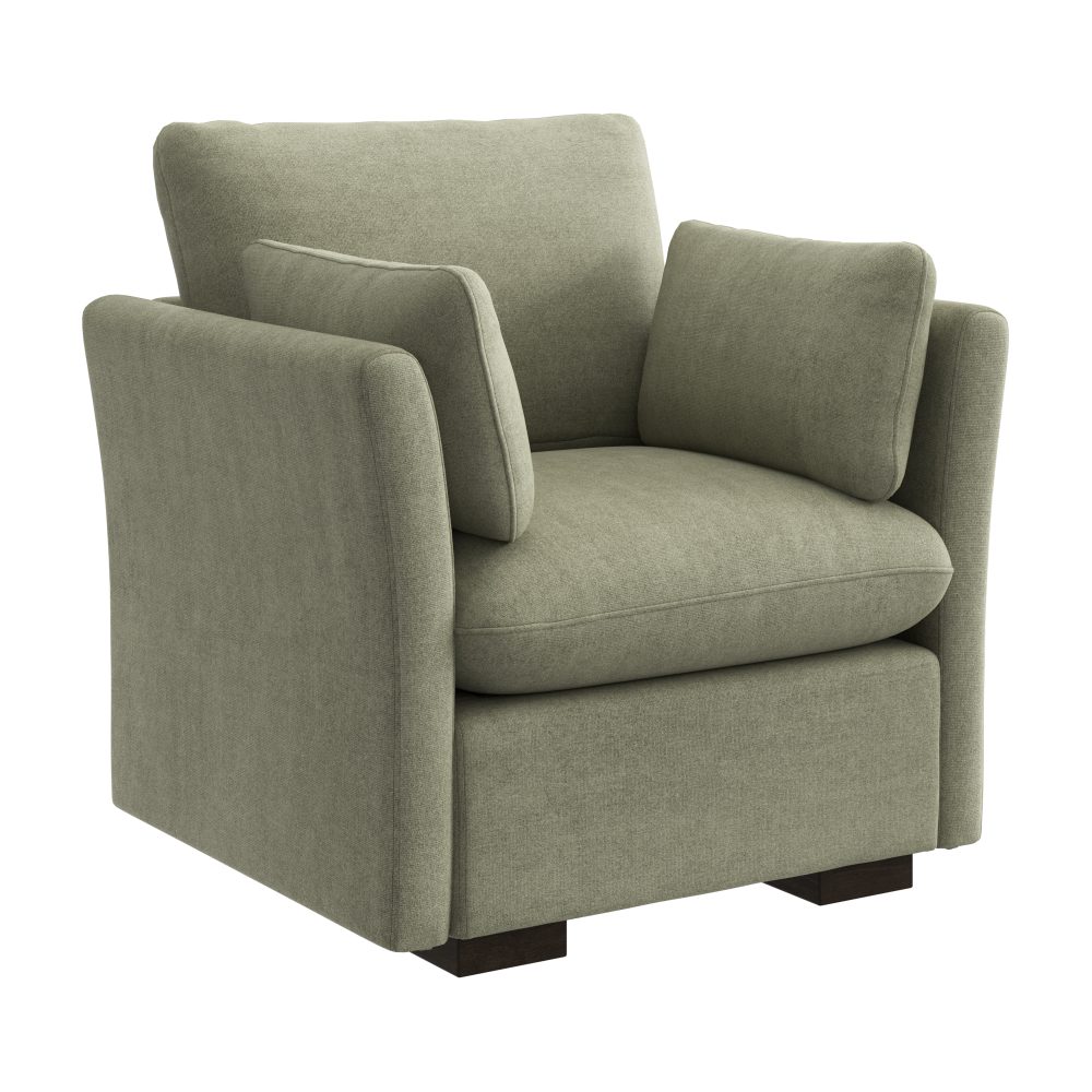 Shop Bush Home Sienna Modular Accent Chair, Image 02, SNA001SGW, #color_soft green