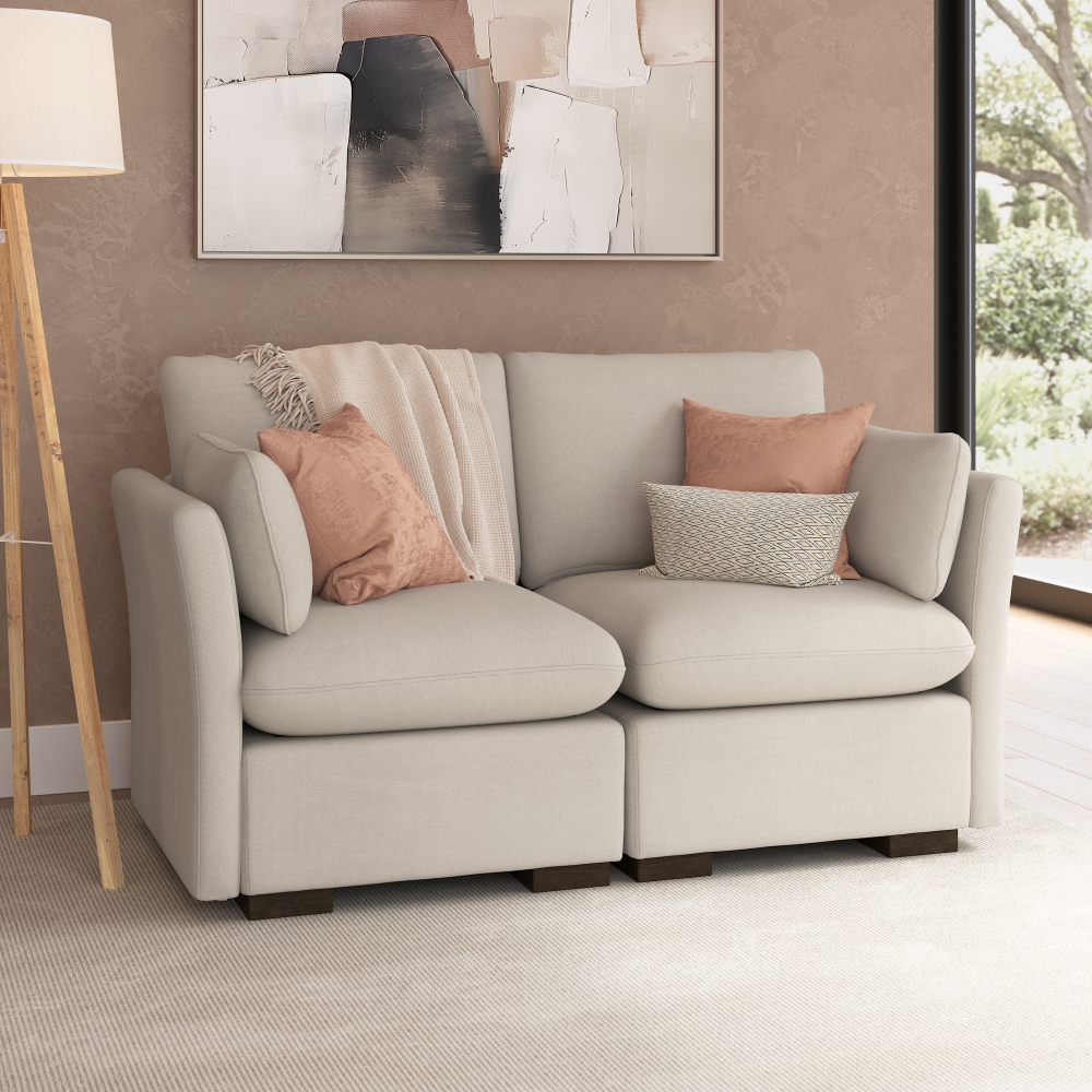 Shop Bush Home Sienna Modular 2-Seater Loveseat, Image 01, SNA002MTW, #color_mist taupe