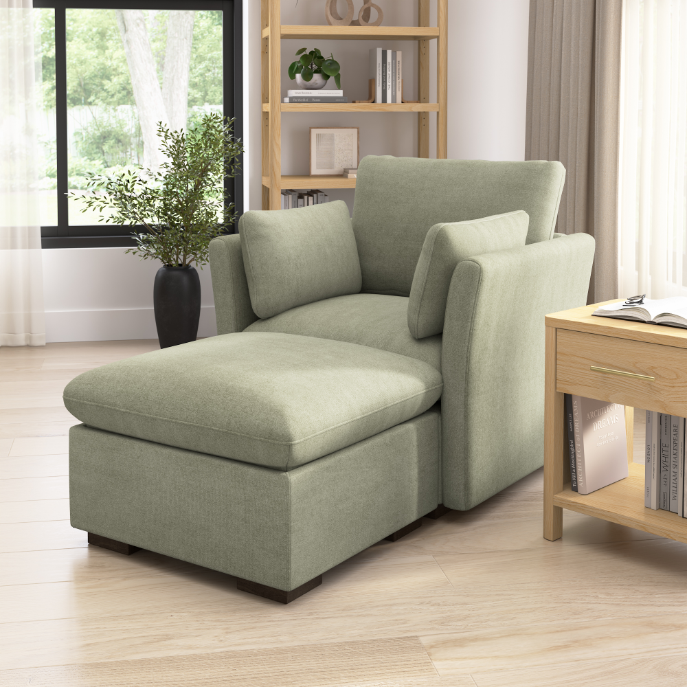 Shop Bush Home Sienna Modular Accent Chair, Image 03, SNA001SGW, #color_soft green
