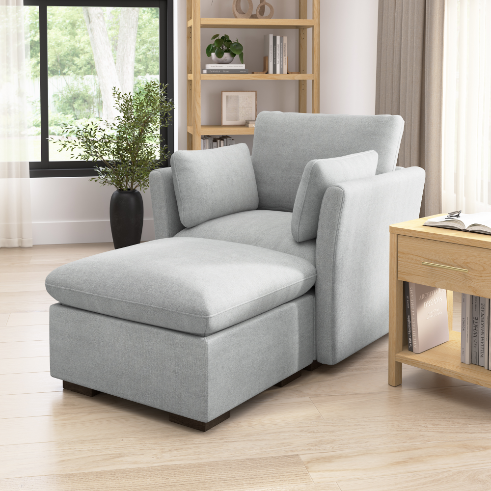 Shop Bush Home Sienna Modular Accent Chair, Image 03, SNA001DGW, #color_dove gray