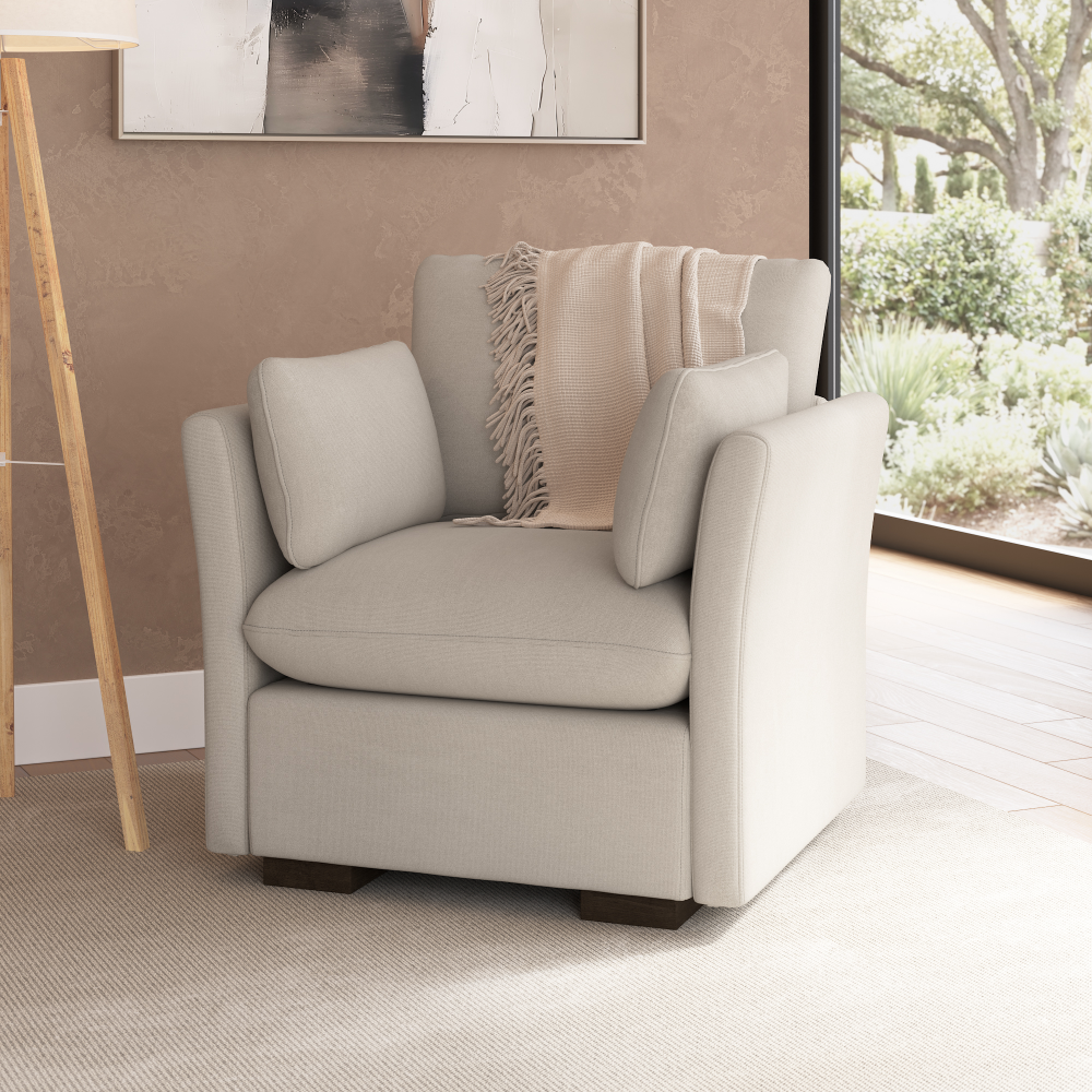 Shop Bush Home Sienna Modular Accent Chair, Image 01, SNA001MTW, #color_mist taupe