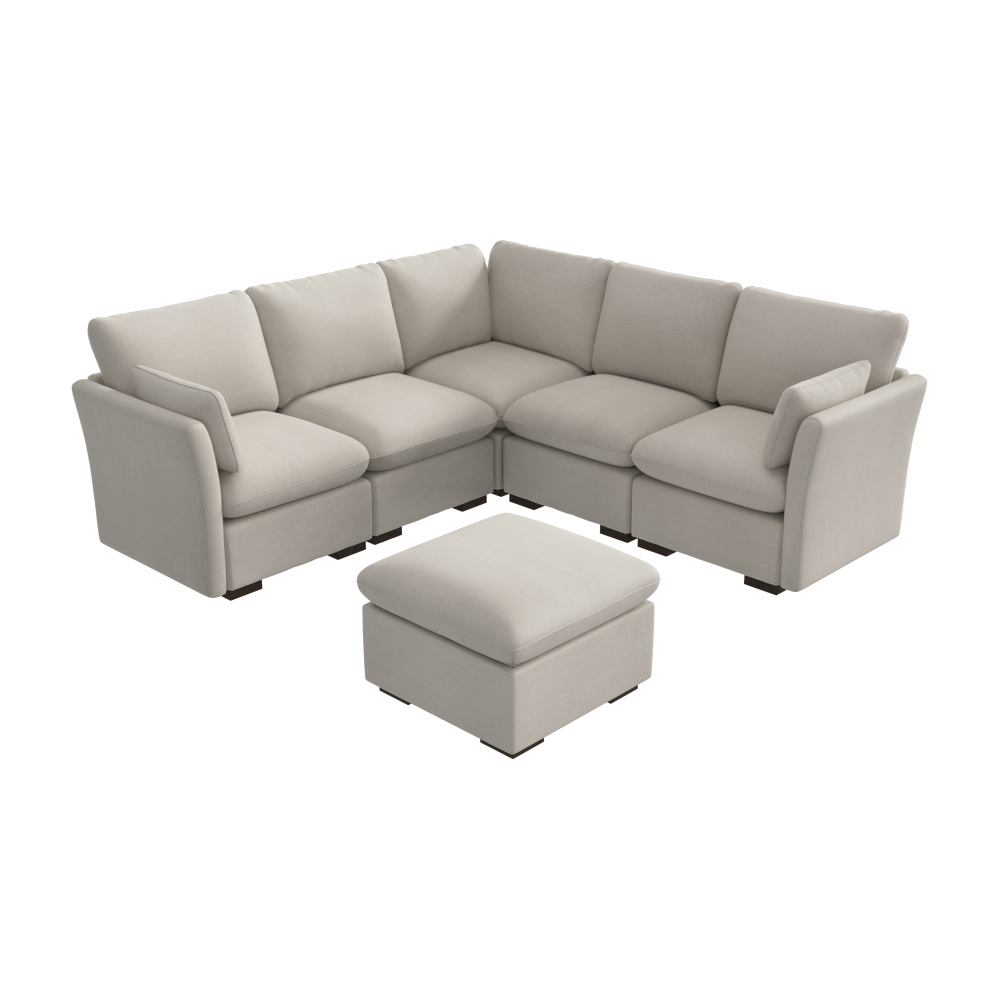 Shop Bush Home Sienna Modular 4-Seater Sectional with Storage Ottoman, Image 02, SNA005MTW, #color_mist taupe