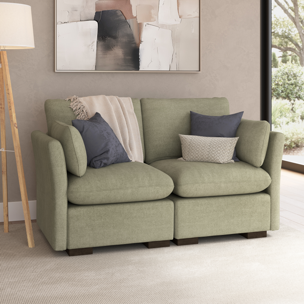Shop Bush Home Sienna Modular 2-Seater Loveseat, Image 01, SNA002SGW, #color_soft green