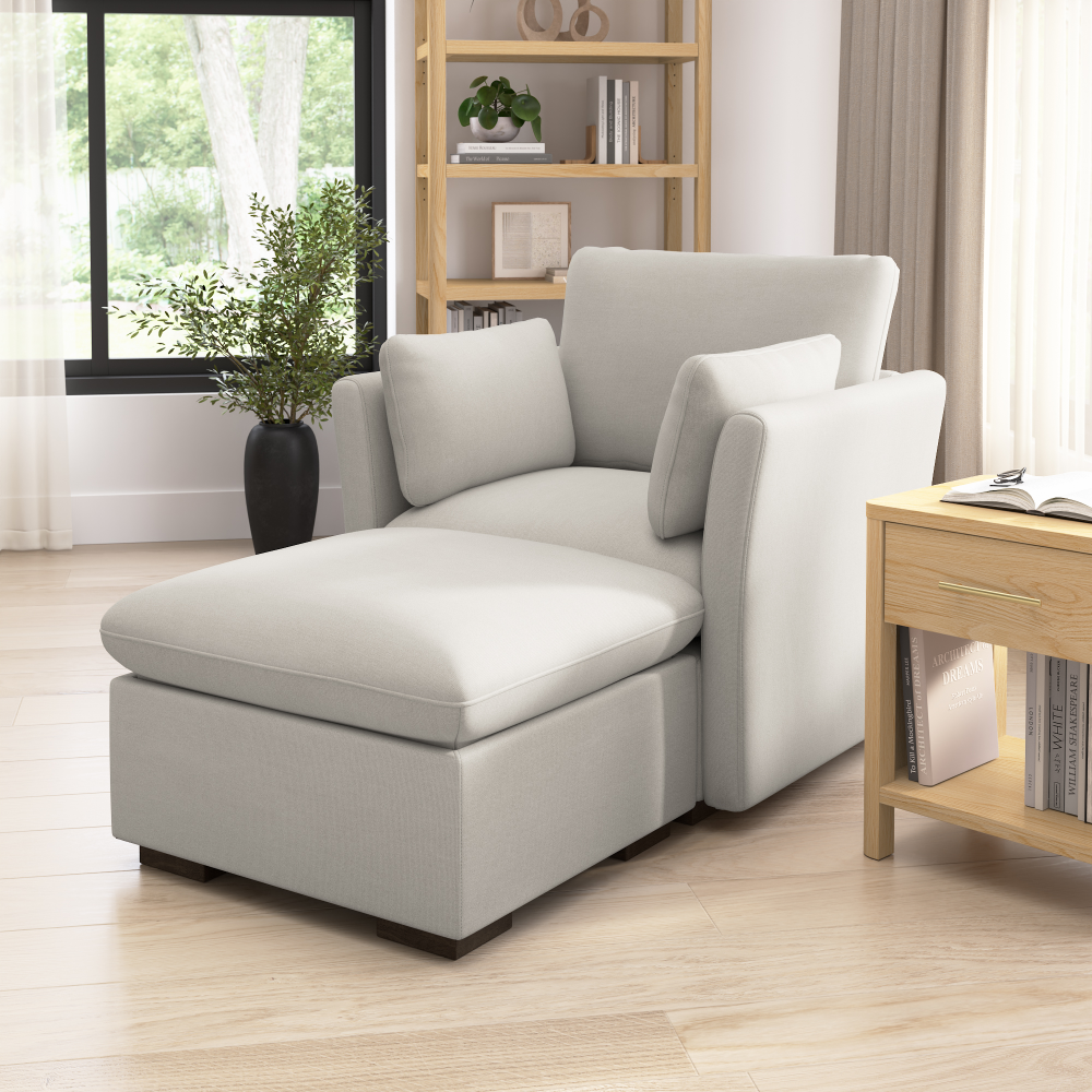 Shop Bush Home Sienna Modular Accent Chair, Image 03, SNA001MTW, #color_mist taupe