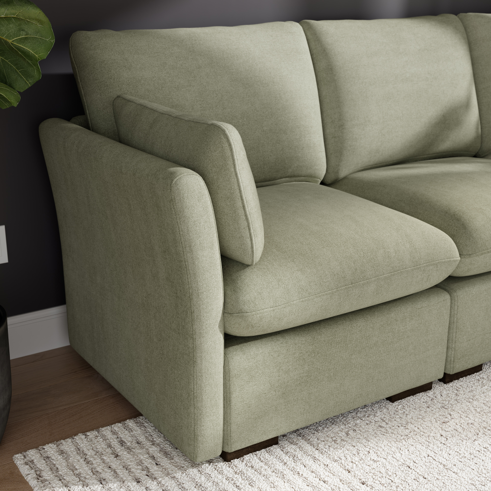 Shop Bush Home Sienna Modular Accent Chair, Image 05, SNA001SGW, #color_soft green