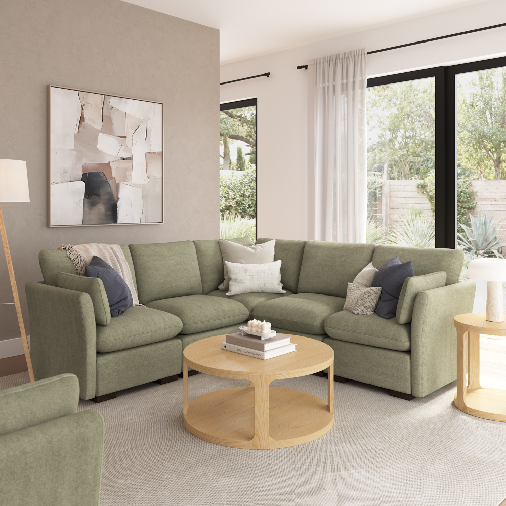 Shop Bush Home Sienna Modular 3-Seater Sofa, Image 03, SNA003SGW, #color_soft green