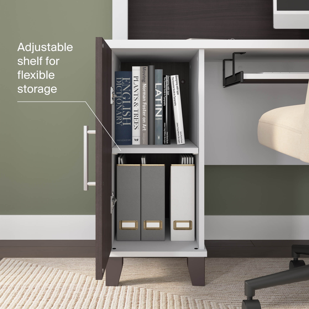 Shop Bush Home Somerset 72W L Shaped Desk with Storage, Image 04, WC81010K, #color_storm gray/white