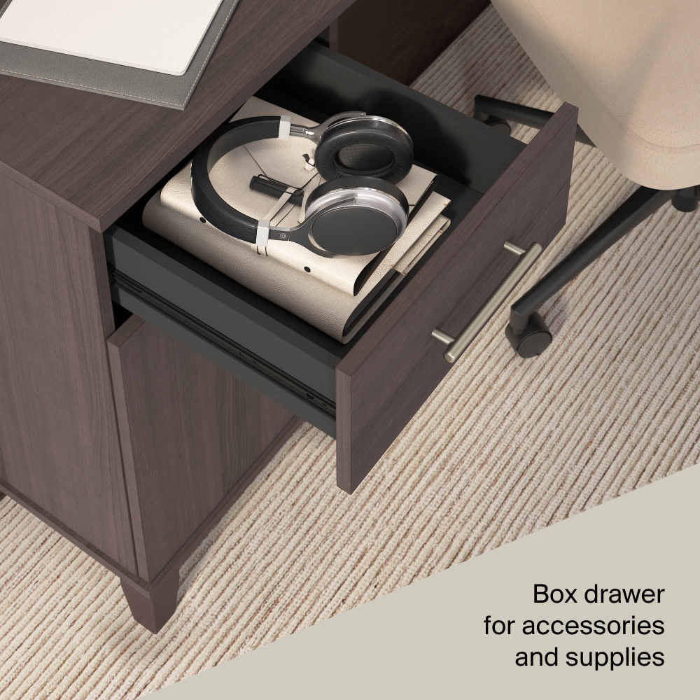 Shop Bush Home Somerset 54W Office Desk with Drawer and Storage Cabinet, Image 05, WC81554, #color_storm gray