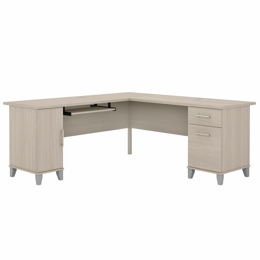 Shop Bush Furniture Somerset 72W L Shaped Desk with Storage, Image 02, WC81110K, #color_sand oak