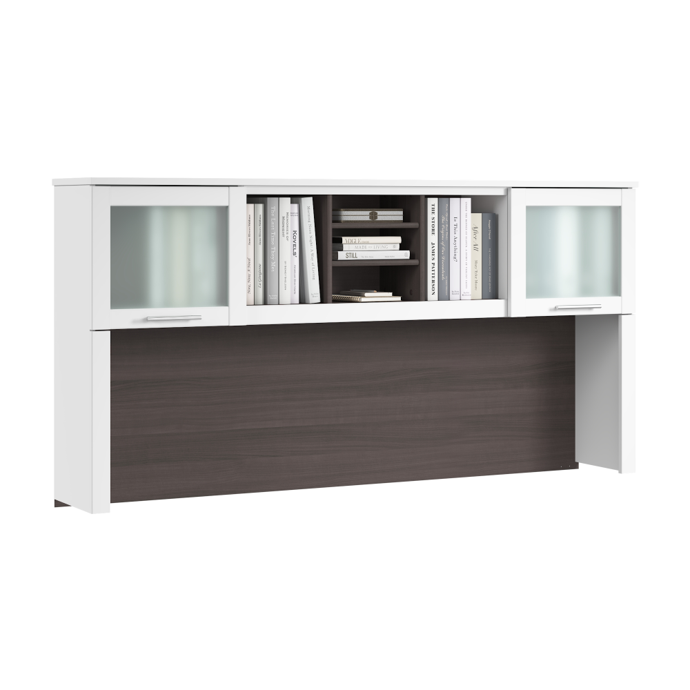 Shop Bush Home Somerset 72W Desk Hutch, Image 02, WC81011, #color_storm gray/white