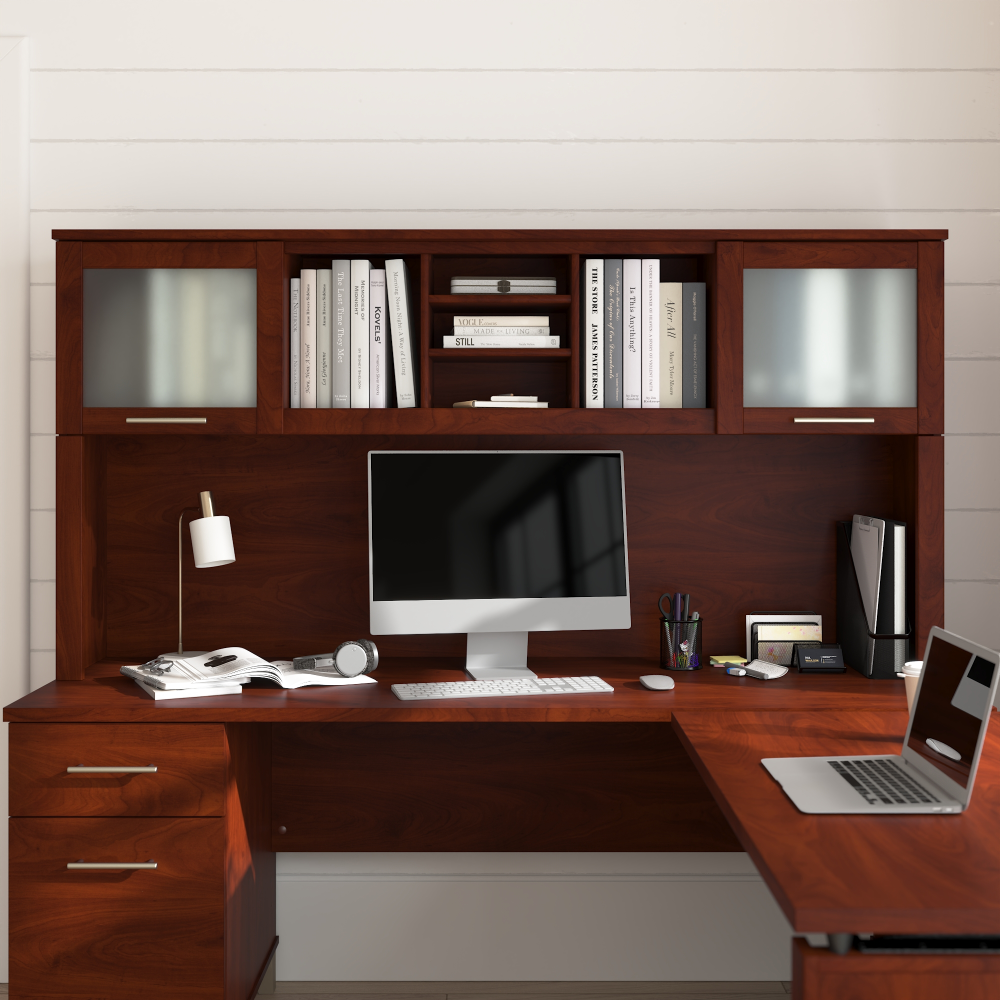 Shop Bush Home Somerset 72W Desk Hutch, Image 01, WC81711, #color_hansen cherry