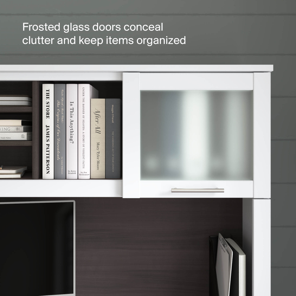 Shop Bush Home Somerset 72W Desk Hutch, Image 06, WC81011, #color_storm gray/white