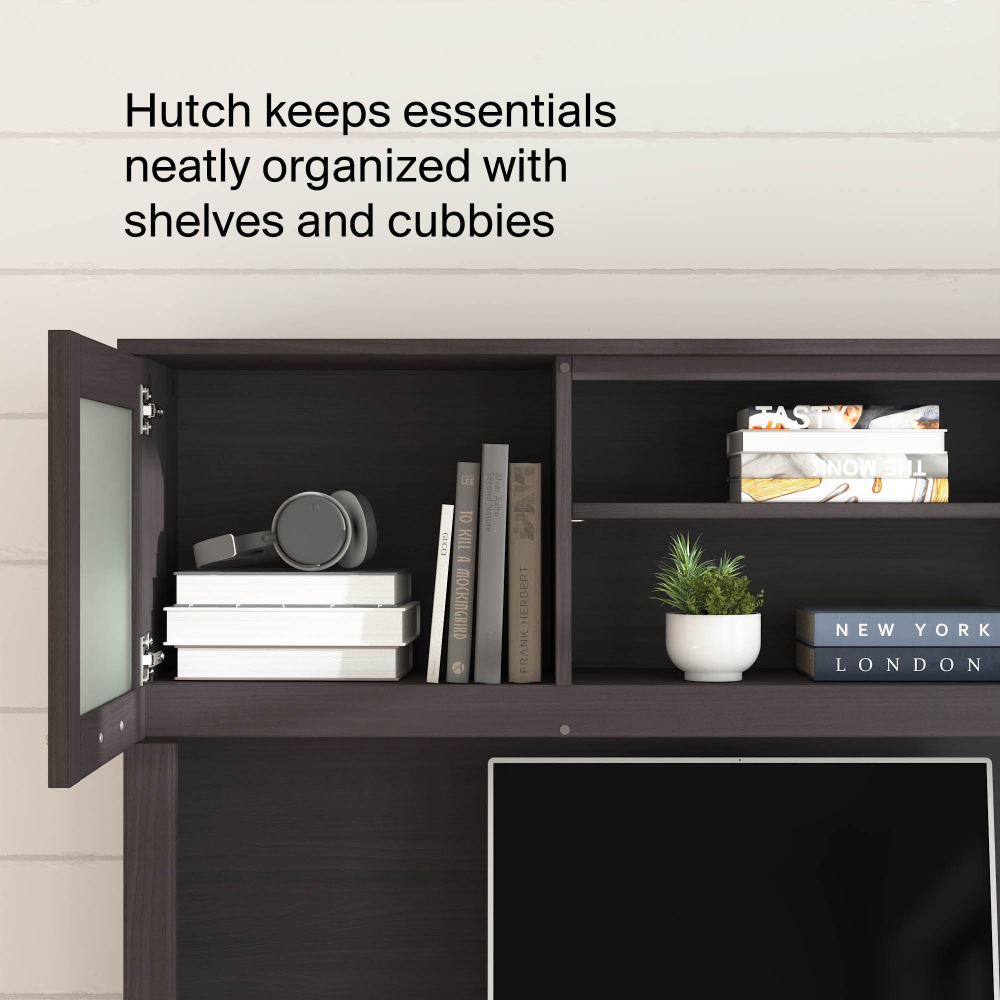 Shop Bush Home Somerset 60W Desk Hutch, Image 04, WC81531, #color_storm gray