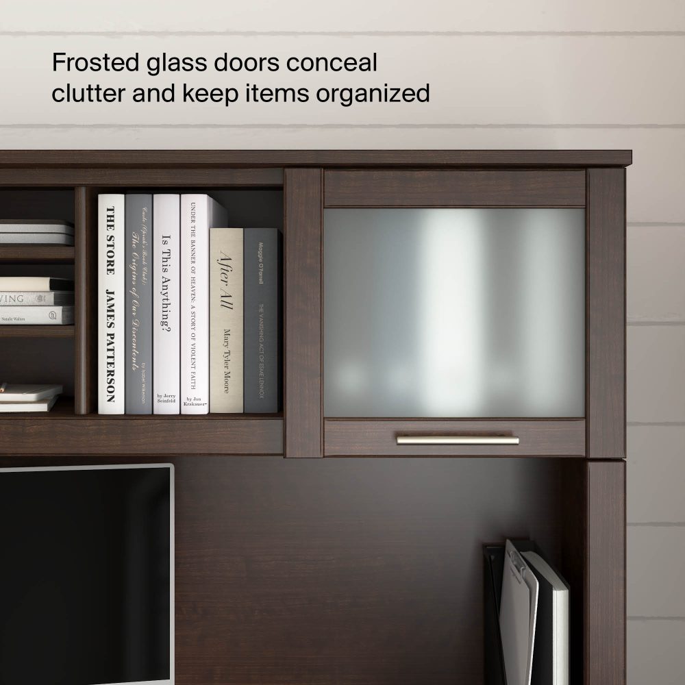 Shop Bush Home Somerset 72W Desk Hutch, Image 06, WC81811, #color_mocha cherry