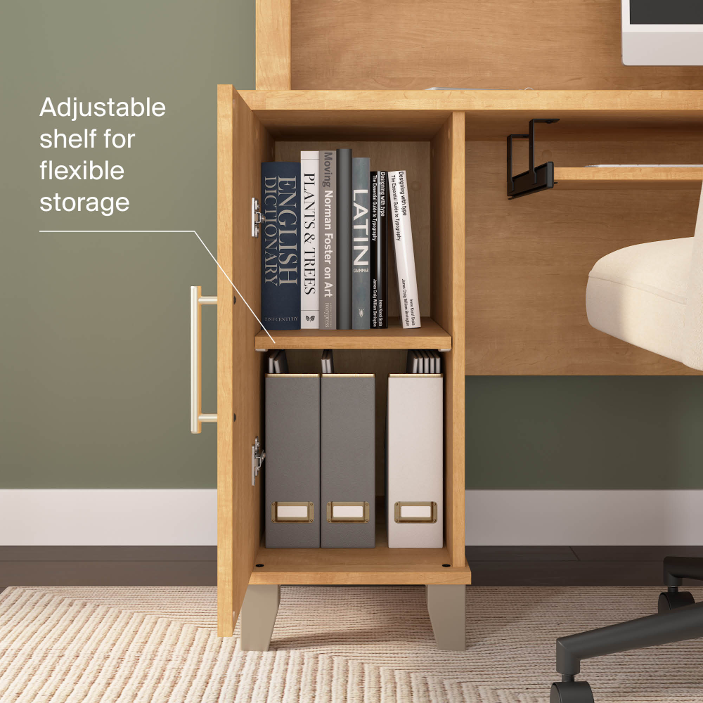 Shop Bush Home Somerset 72W L Shaped Desk with Storage, Image 04, WC81410K, #color_maple cross