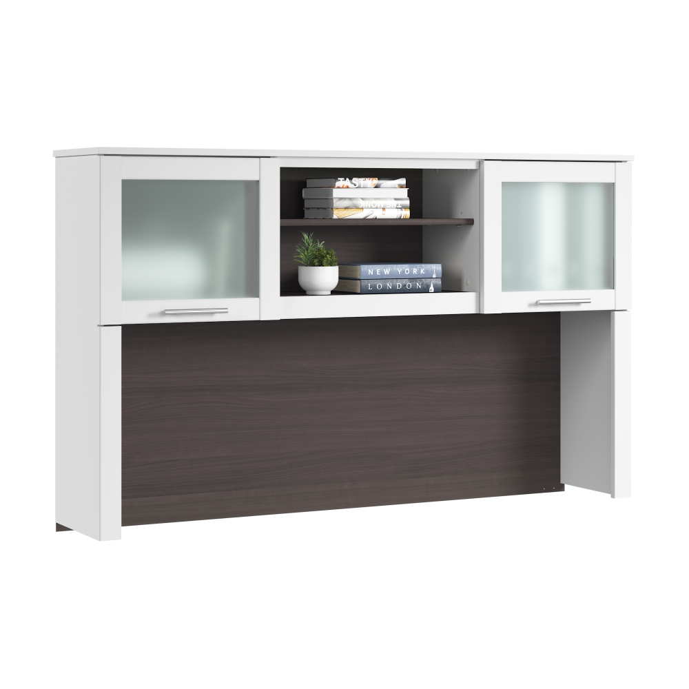 Shop Bush Home Somerset 60W Desk Hutch, Image 02, WC81031, #color_storm gray/white