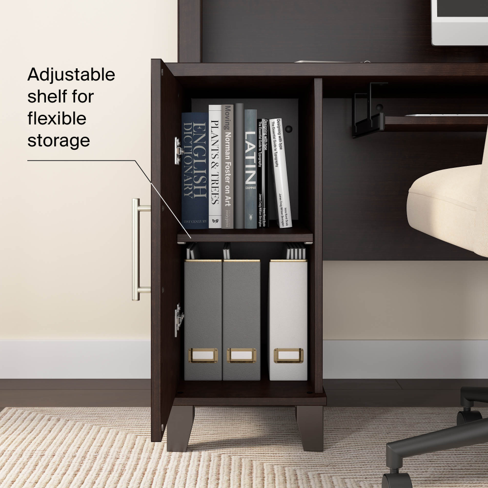 Shop Bush Home Somerset 72W L Shaped Desk with Storage, Image 04, WC81810K, #color_mocha cherry